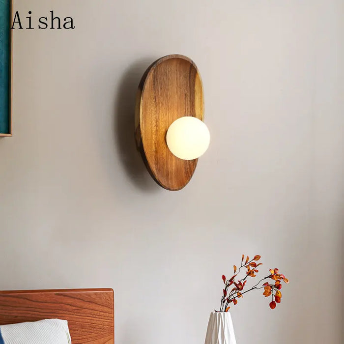 Applique murale LED en bois de noyer premium