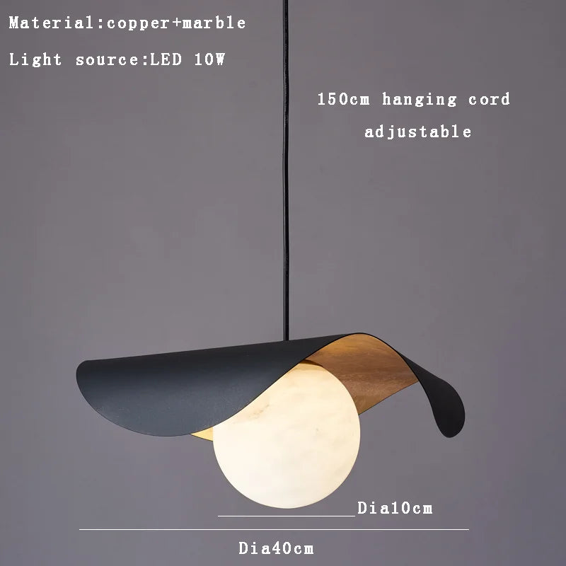 Lustre en laiton et marbre avec suspension Luxuria 2024