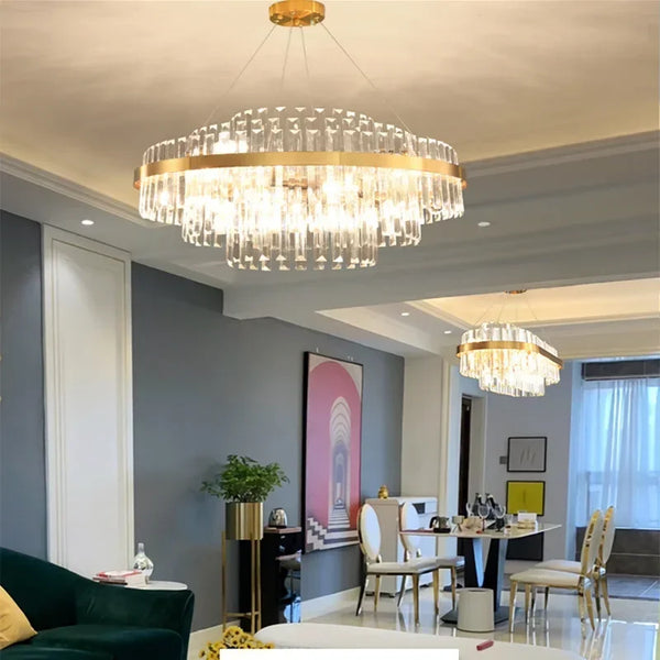 Lustre de luxe en cristal pour une décoration d'intérieur haut de gamme