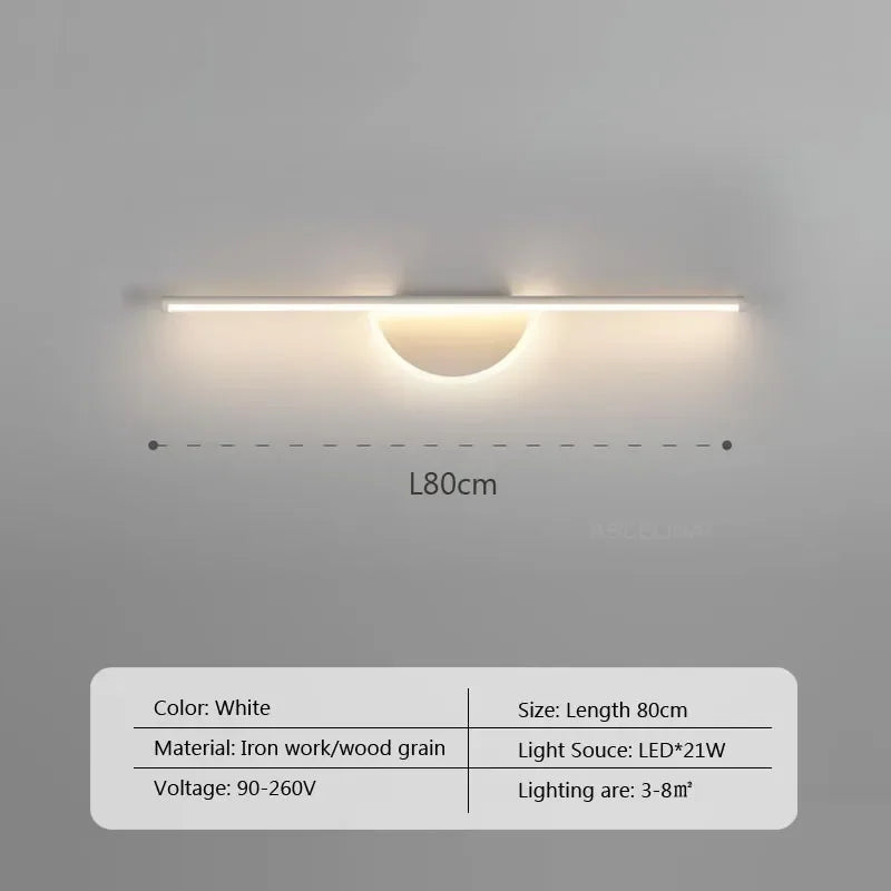 Applique murale nordique minimaliste LED - Longueur élégante