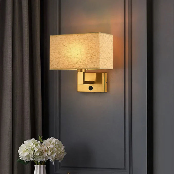 Applique murale Led de luxe avec abat-jour en tissu