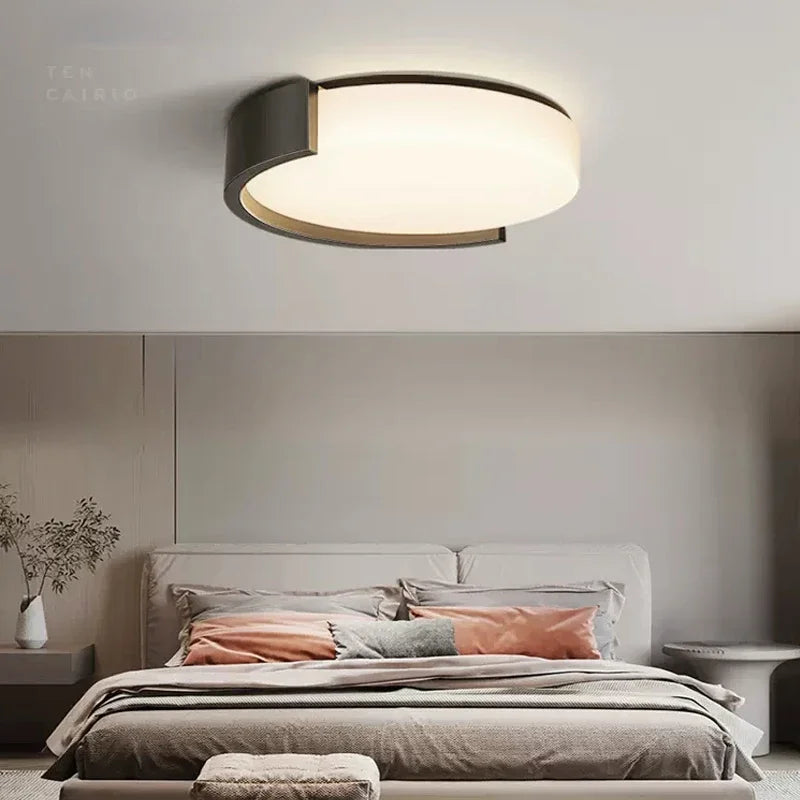 Plafonnier LED nordique rond pour chambre à coucher et salon