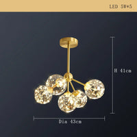 Lustre Cuivre Moderne et Minimaliste avec Étoile LED