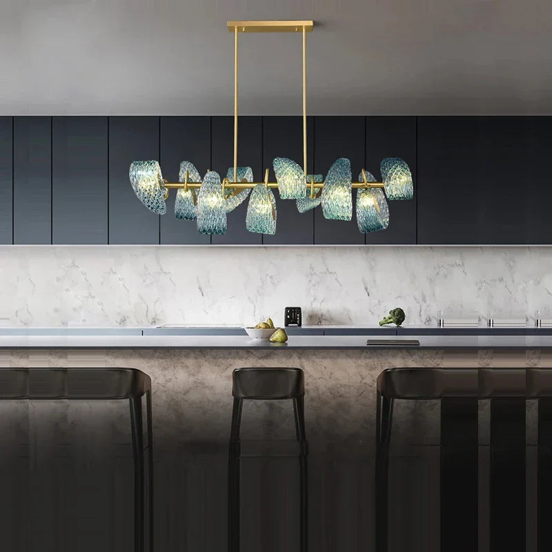Lampes suspendues design en verre bleu pour couloir, Bar et chambre - Suspension Luminaire Moderne