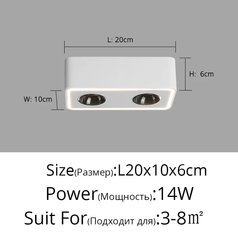 Spot carré LED anti-éblouissement en surface - Lumin'easy
