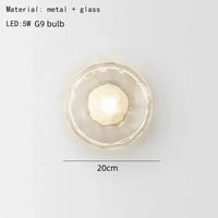 Applique Murale Nordique en Verre Transparent et Métal Doré pour Divers Espaces - Collection Scandinave