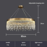 Plafonnier LED Moderne en Cristal - Luminaire Décoratif d'Intérieur