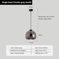 Suspension Boule Nordique en Verre Fumé
