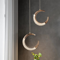 Lustre En Cristal Géométrique Or Émeraude LED Nordique