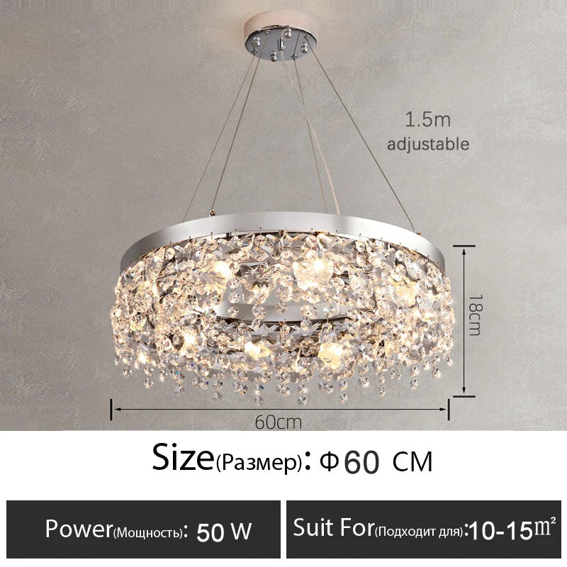 Plafonnier LED Cristal Luxe Moderne