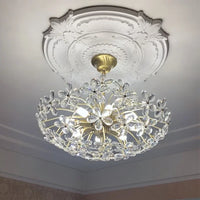 Lustre Plafond Rétro Fleur Cristal LED QFontaines D'Intérieur