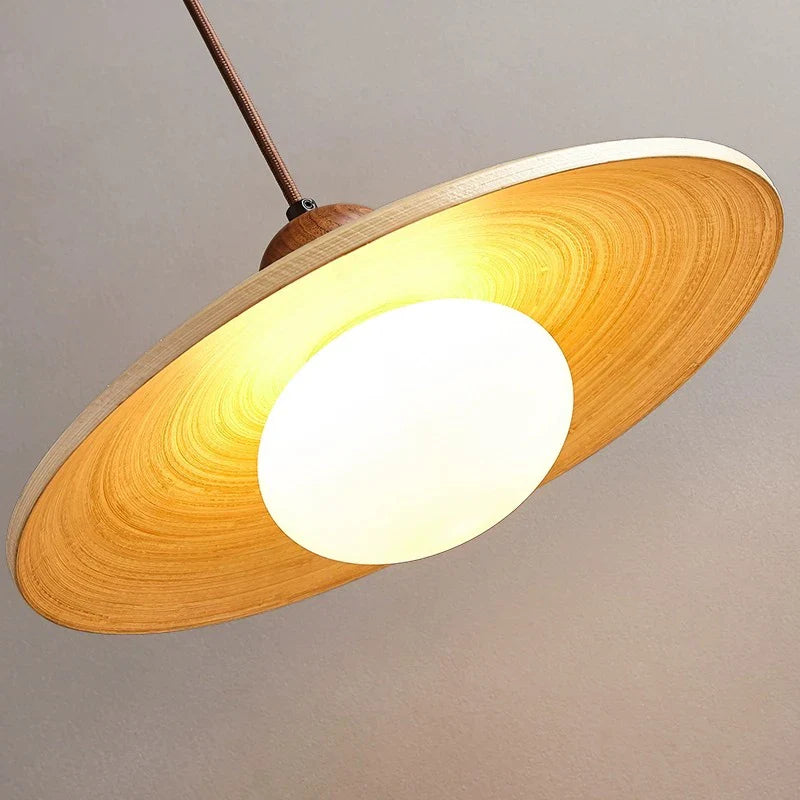 Suspension Lumineuse en Bois de Style Japonais Rétro