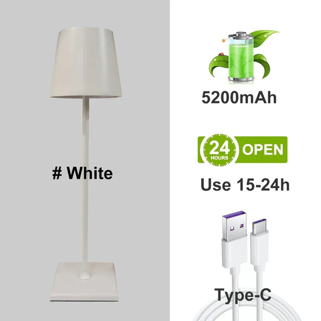 Lampe de bureau LED en alliage d'aluminium - Rechargeable via USB