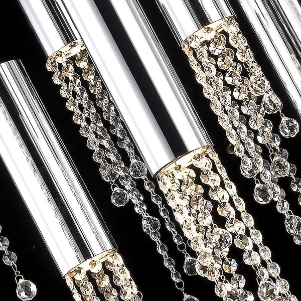 Lustre LED de Luxe Moderne en Cristal pour Escalier