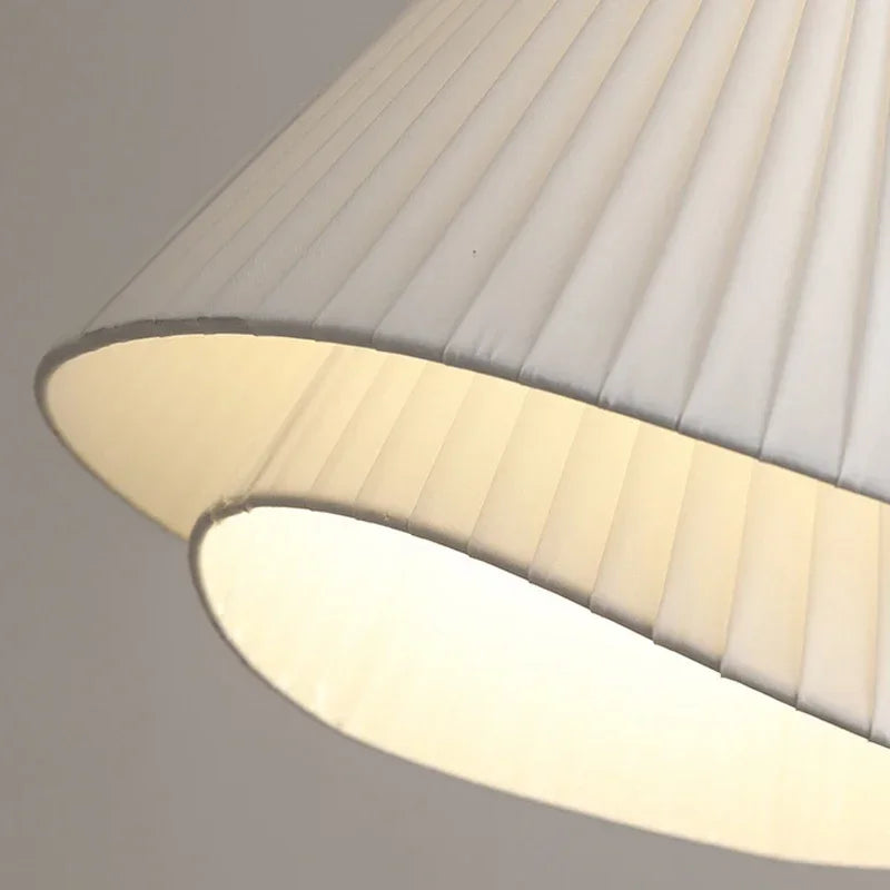 Lustre Suspendu SANDYHA Minimaliste Moderne en Tissu Crème
