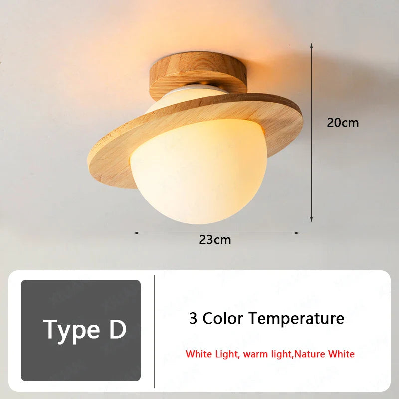 Plafonnier nordique en bois - Illuminaire LED