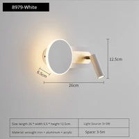 Applique Murale LED Rotative Nordique Moderne Avec Interrupteur