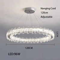 Lustre moderne en cristal avec lampes LED pour une décoration sophistiquée