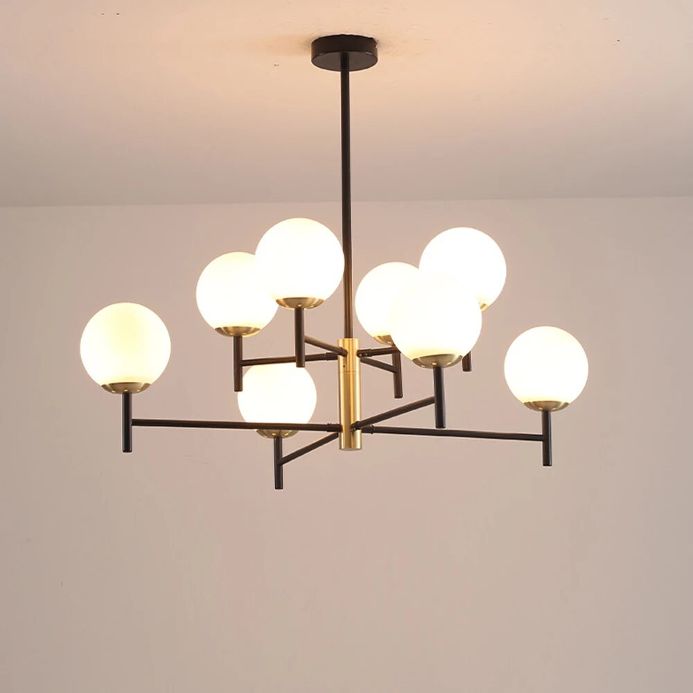 Lustre Noir Moderne avec Éclairage LED