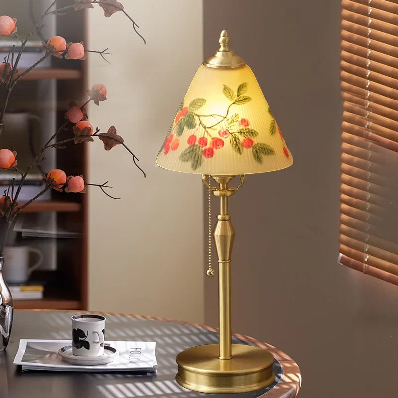 Lampe de Table Mariage Cuivrée Peinte à la Main