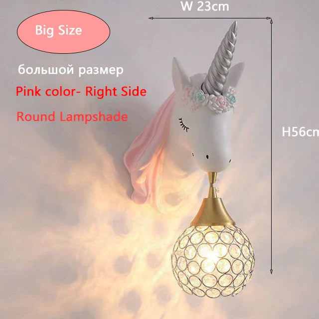 Applique murale Dessin animé Licorne LED - Chambre de Princesse
