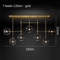 Lustre en verre noir et or LED moderne pour le salon et la chambre