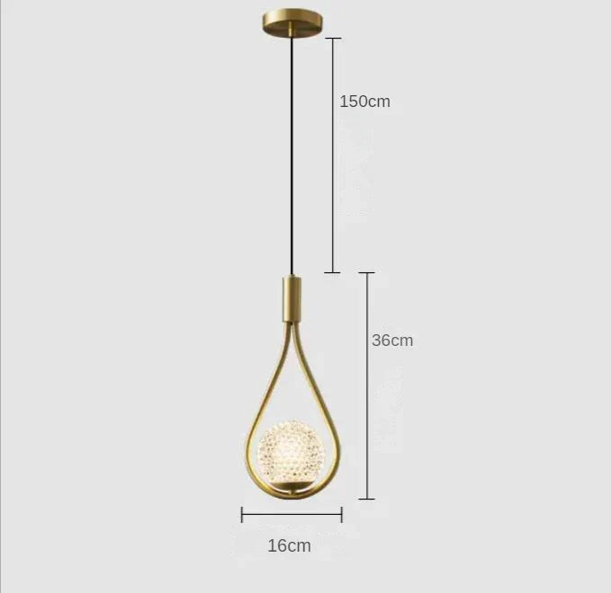 Suspension boule de verre pour une chambre élégante