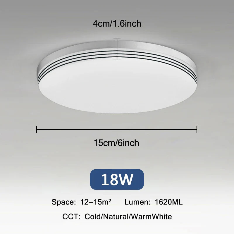 Plafonnier LED Ultra Mince - Forme Ronde & Carrée