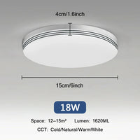 Plafonnier LED Ultra Mince - Forme Ronde & Carrée