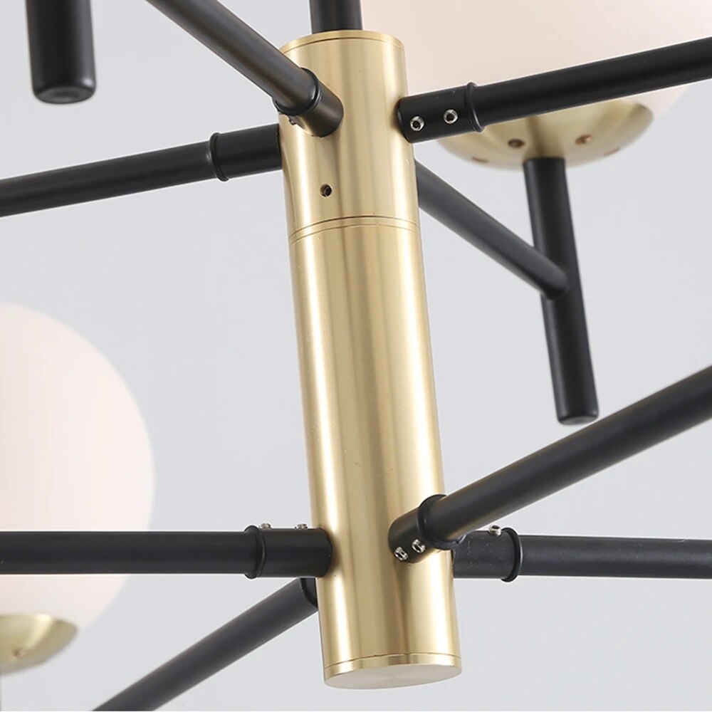Lustre Noir Moderne avec Éclairage LED