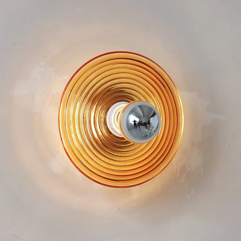 Applique murale LED rétro en verre ondulé pour armoires sur rail - Élégance Illuminée