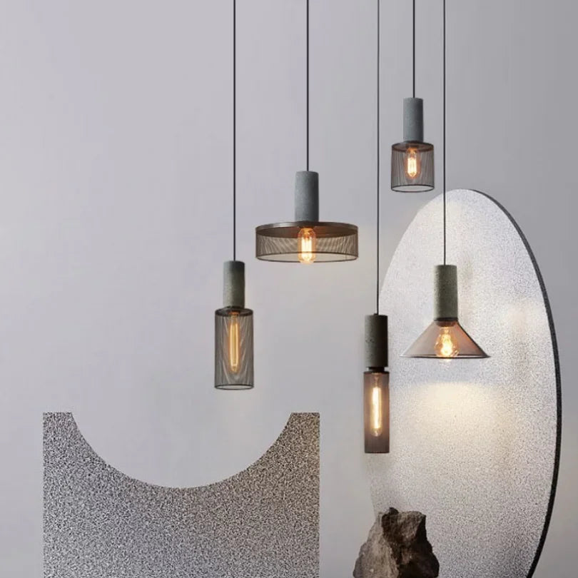 Suspension Vintage américaine en ciment pour loft café & bar.