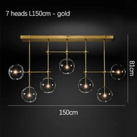 Lustre en verre noir et or LED moderne pour le salon et la chambre