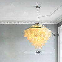 Lustre de coquille de luxe moderne pour luminaires suspendus de salon de Restaurant en or et chrome: éclairage romantique pour la maison