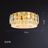 Lustre LED dimmable en verre cristal rond argent - Style moderne