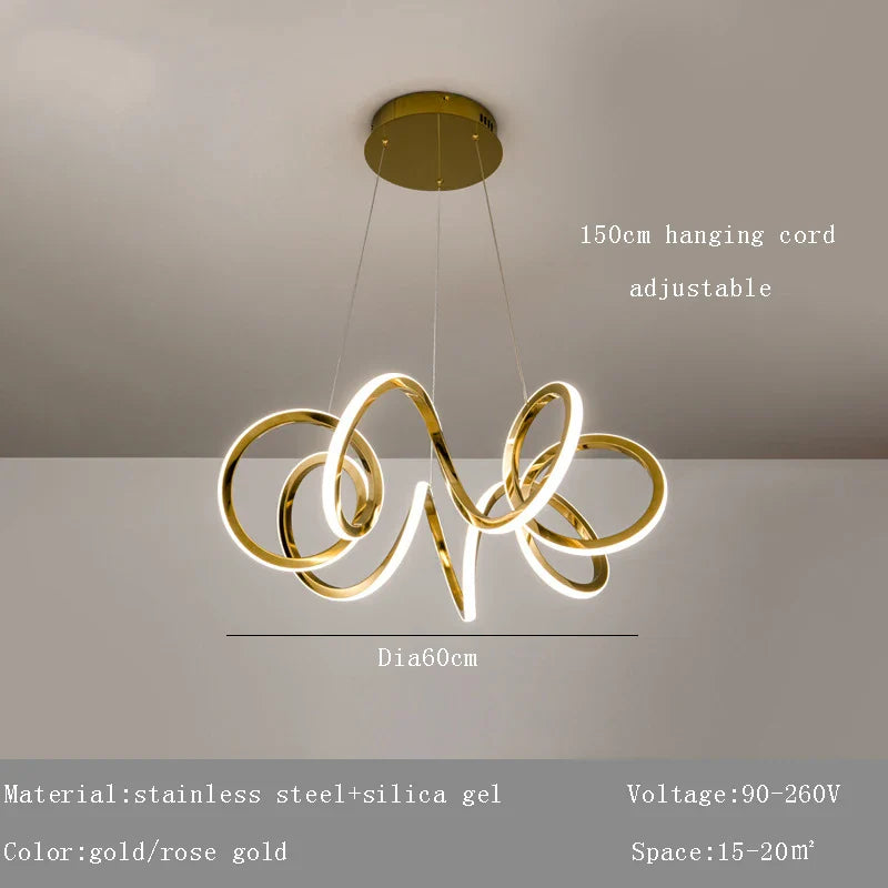 Lustre Moderne 2024 avec Lampes LED Suspendues en Silicone - Éclairage de Luxe