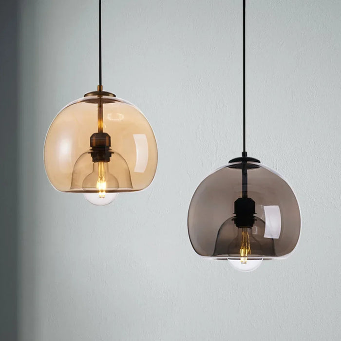Suspension Boule Nordique en Verre Fumé