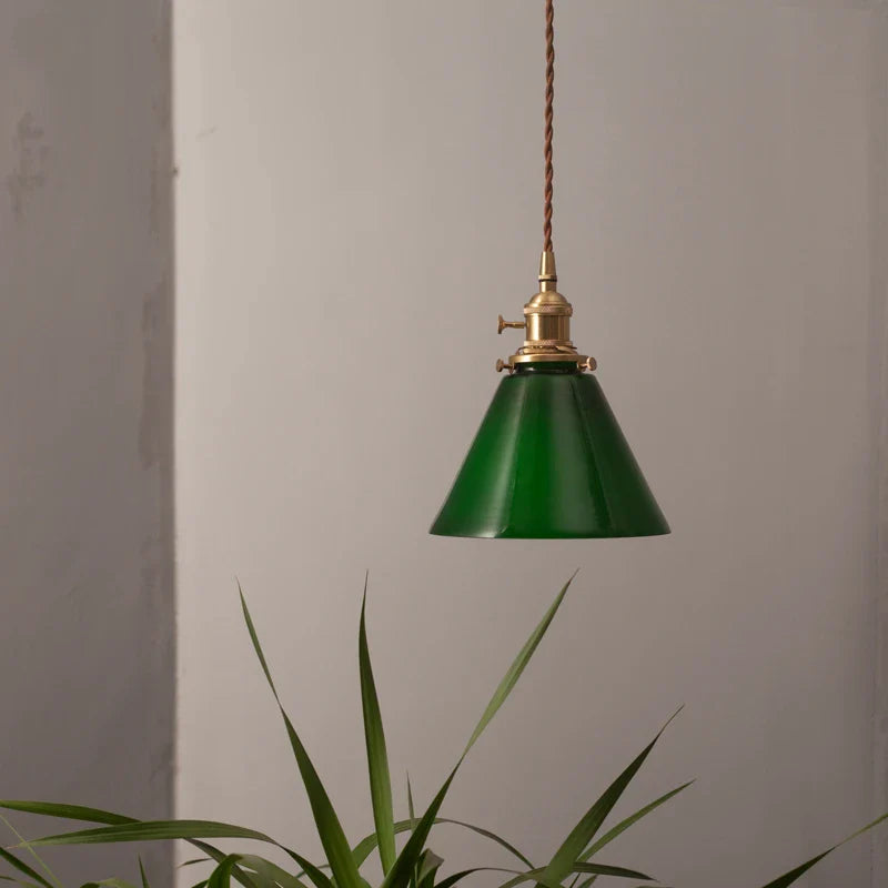 Lampe Suspension Verre et Cuivre LED Edison Vintage