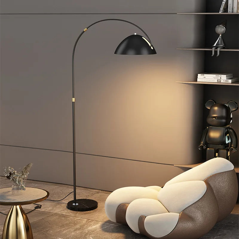 Lampadaire Arc en Métal Chromé Minimaliste Modern.