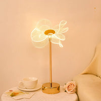 Lampe de table rétro or acrylique papillon LED - Éclairage élégant pour hôtel, villa et salon