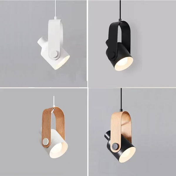 Lustre Macaron Nordic Design en Bois Brut et LED