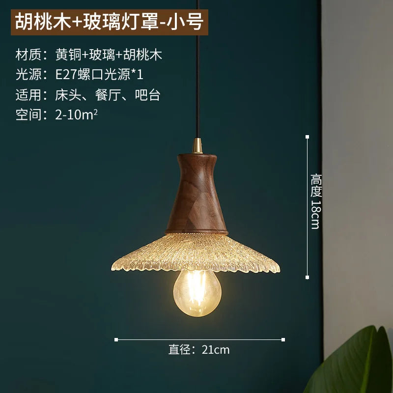 Nordique In - Suspension de lumière chaude LED  en cuivre et verre
