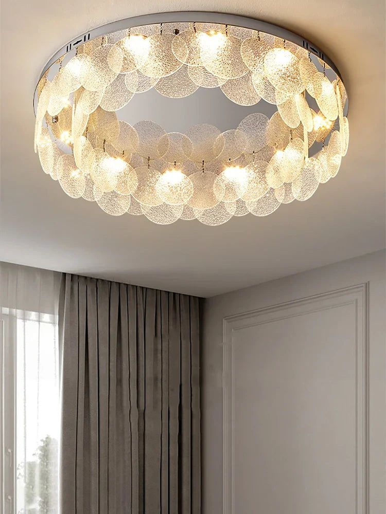 Plafonnier Moderne en Verre Chromé - Lustre Décoration 2024 de Style Élégant