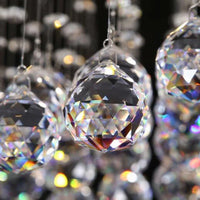 Lustre en cristal carré encastré pour salon de luxe : Lustres en cristal suspension LED de haute qualité