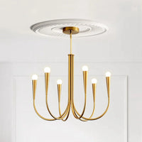 Lustre de Luxe à LED Style Français Doré