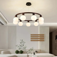 Lustre moderne en bois massif pour restaurant