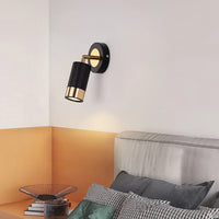 Applique murale design rotative noire et dorée pour éclairage de lecture et de détente