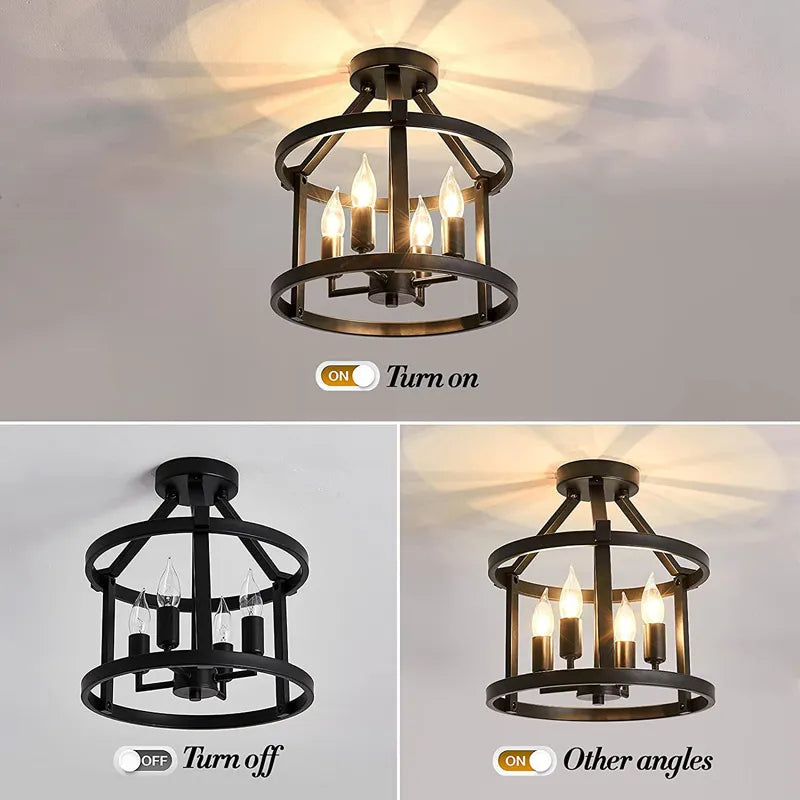 Lustre plafonnier vintage américain pour la maison - Éclairage rétro E14