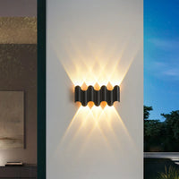 Applique murale extérieure étanche en aluminium - Luminaire moderne noir et doré