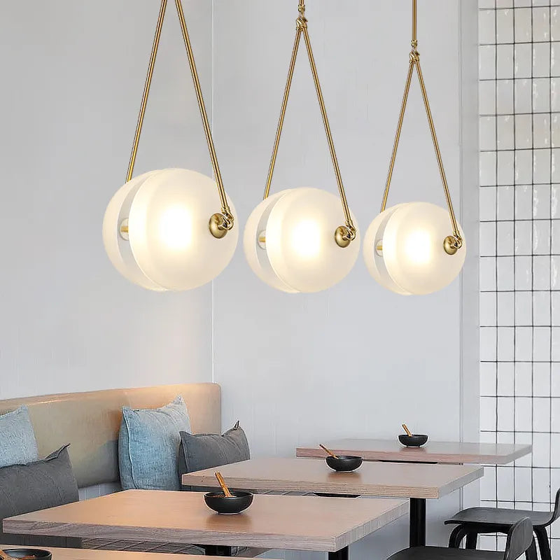 Suspension LED Blanche en Verre Lait